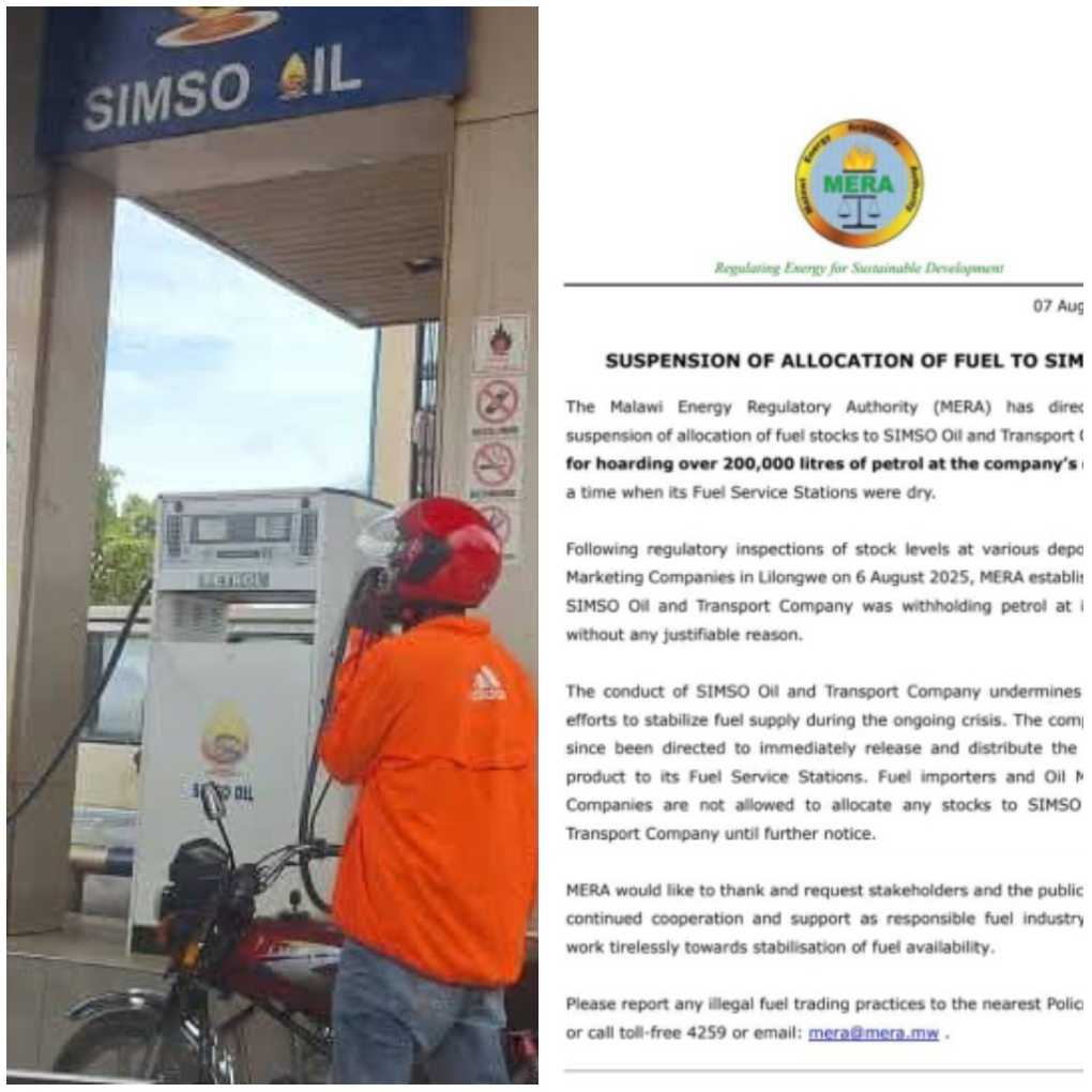 Sabotage! MERA suspends fuel allocation to SIMSO Oil for illegal hoarding 200,000 litres of petrol amid crisis