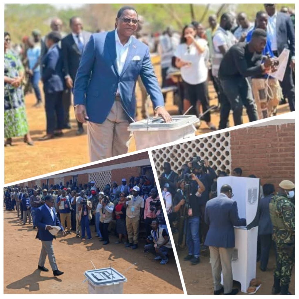 #MalawiDecides2025: Chakwera casts votes at home village Malembo
