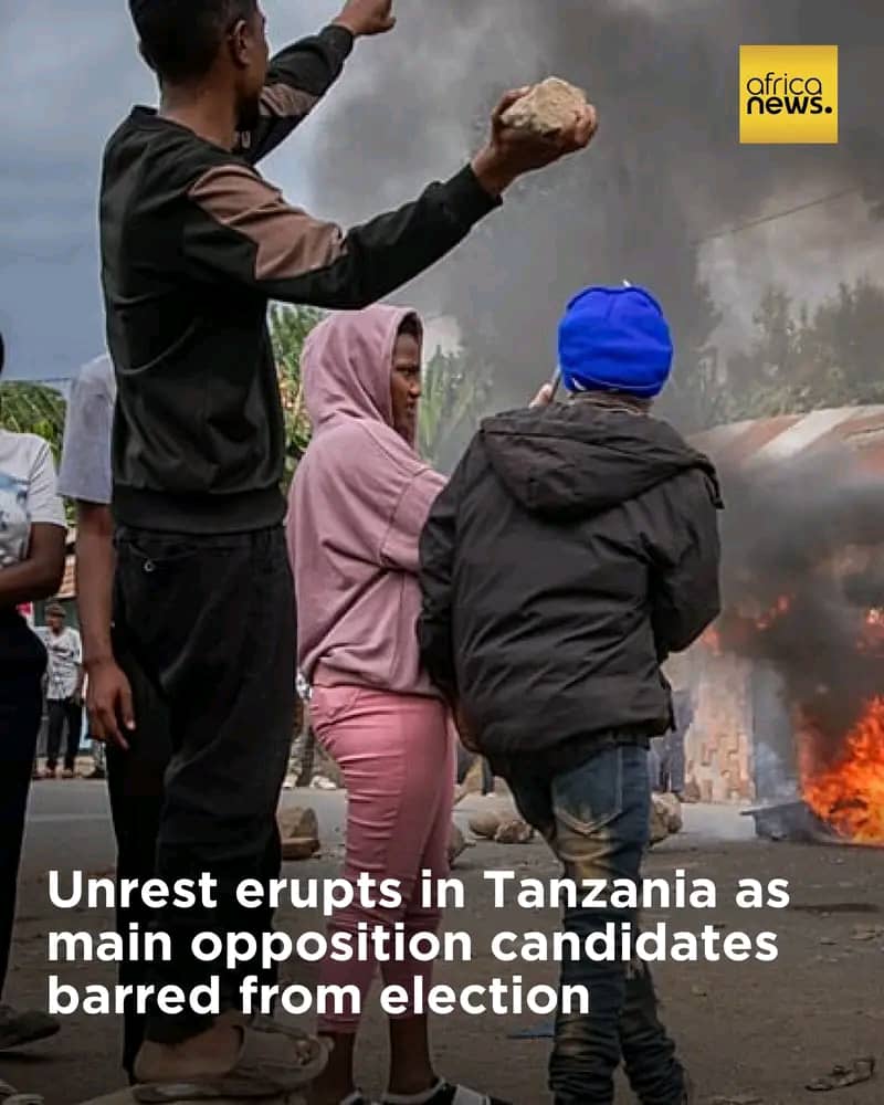 Tanzania plunges into unrest as opposition candidates barred from presidential race