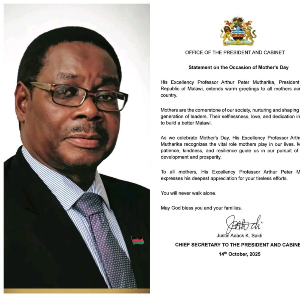 Mutharika pays tribute to mothers on eve of Mother’s day