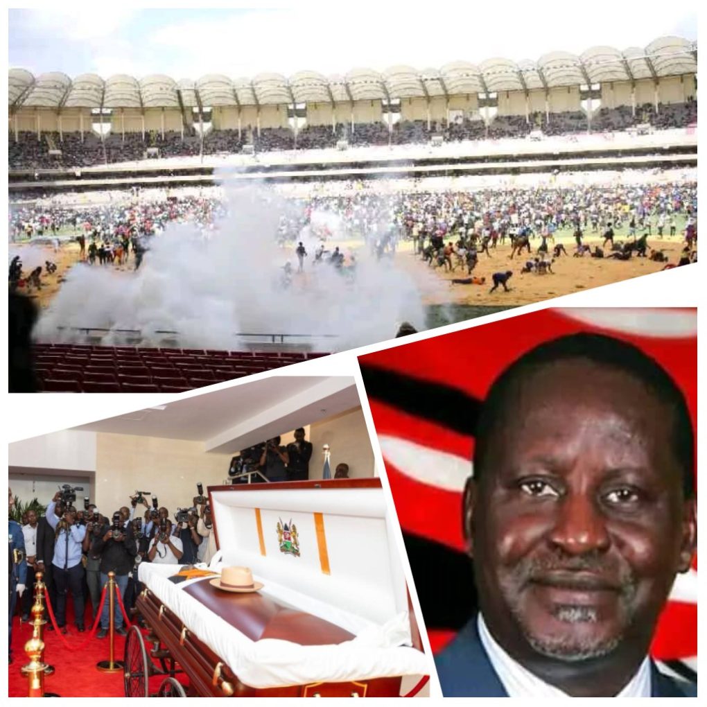 Chaos at Kasarani as one killed during Raila Odinga’s final farewell