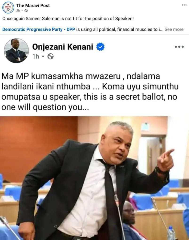 Onjezani Kenani Faces Backlash from Maravi Post Readers Over Criticism of Sameer Suleman