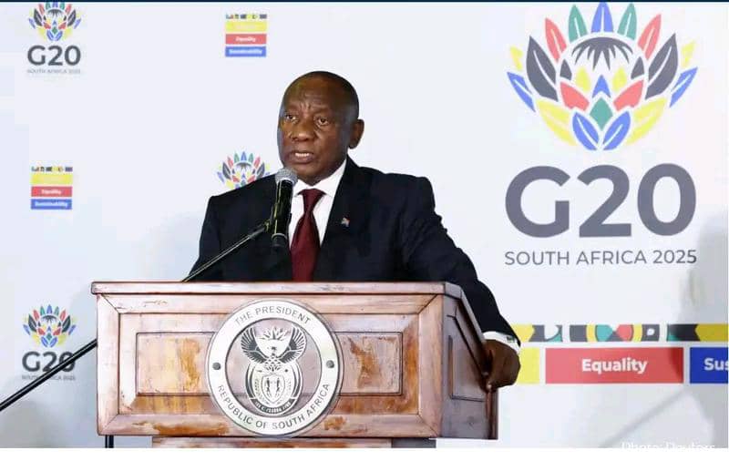 South Africa to hand over G20 Presidency to “Empty chair” amid U.S. boycott