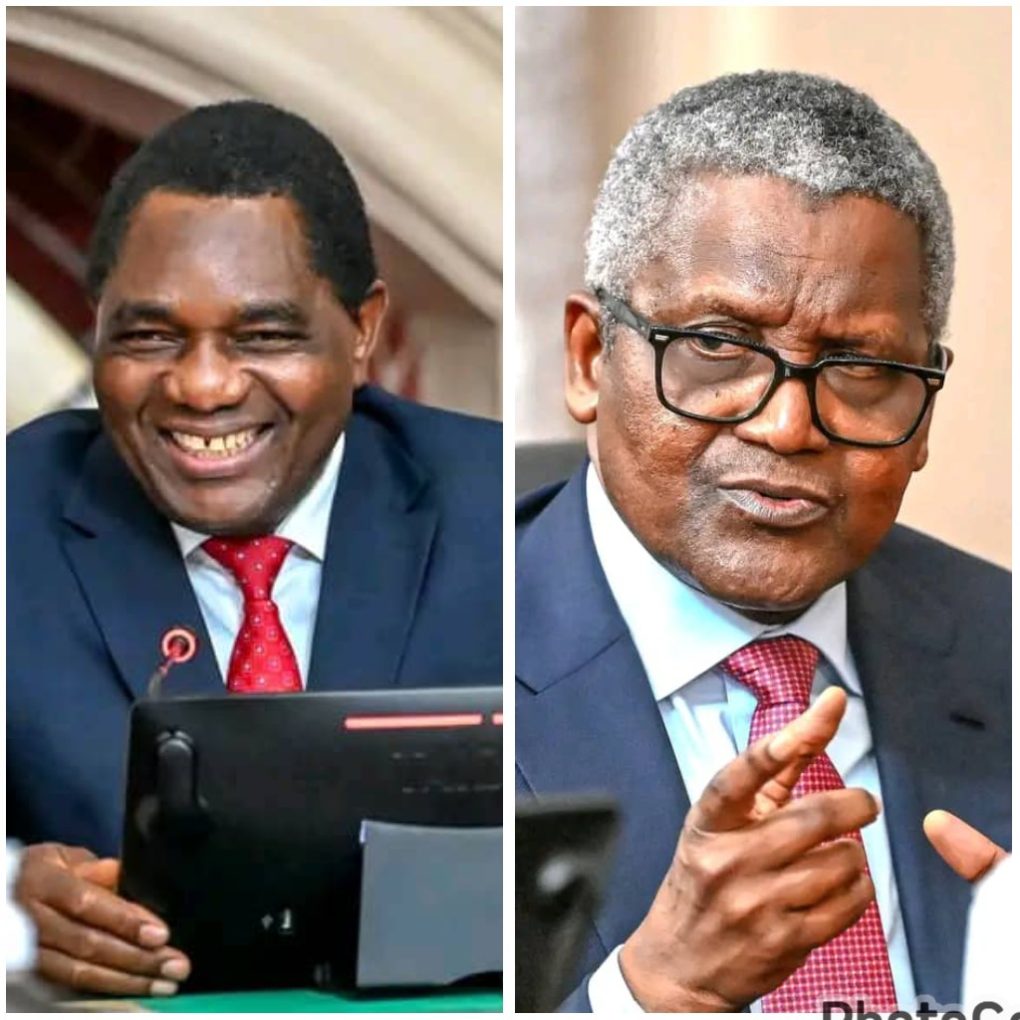 Zambia President Hichilema hosts Aliko Dangote, praises his leadership in African Enterprise