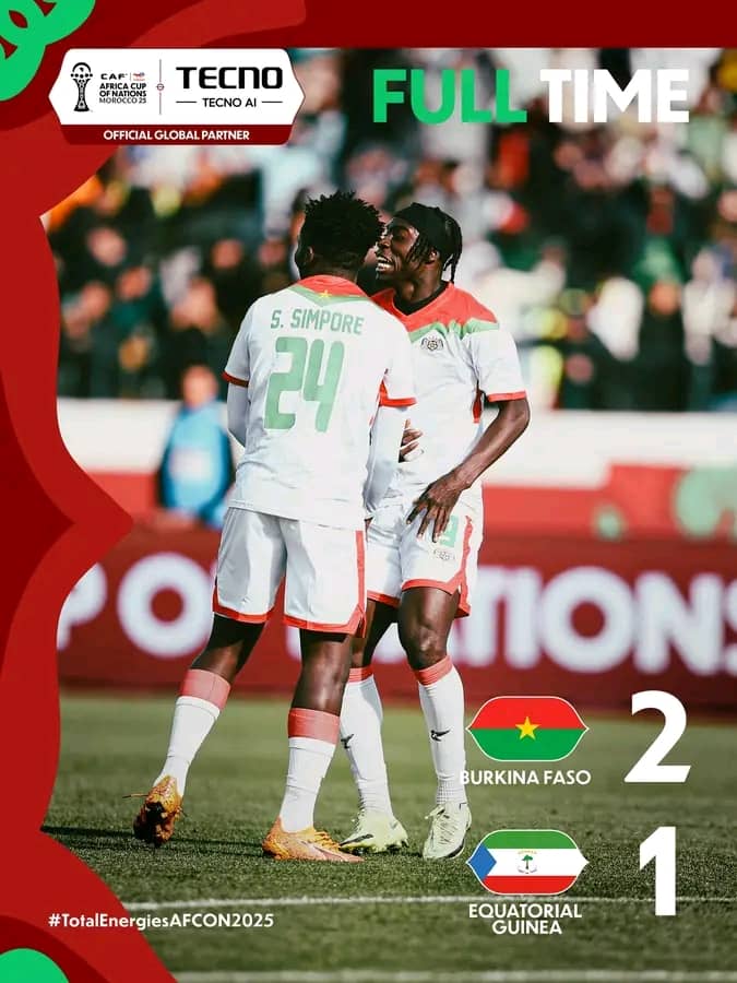 Burkina Faso complete late comeback against Equatorial Guinea: AFCON2025