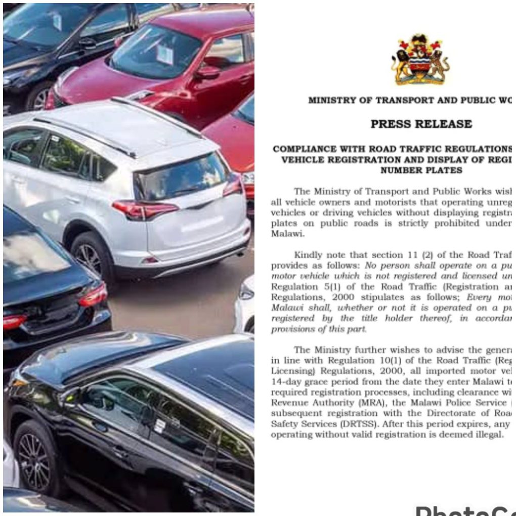Mutharika’s Govt rolls out nationwide crackdown on unregistered vehicles