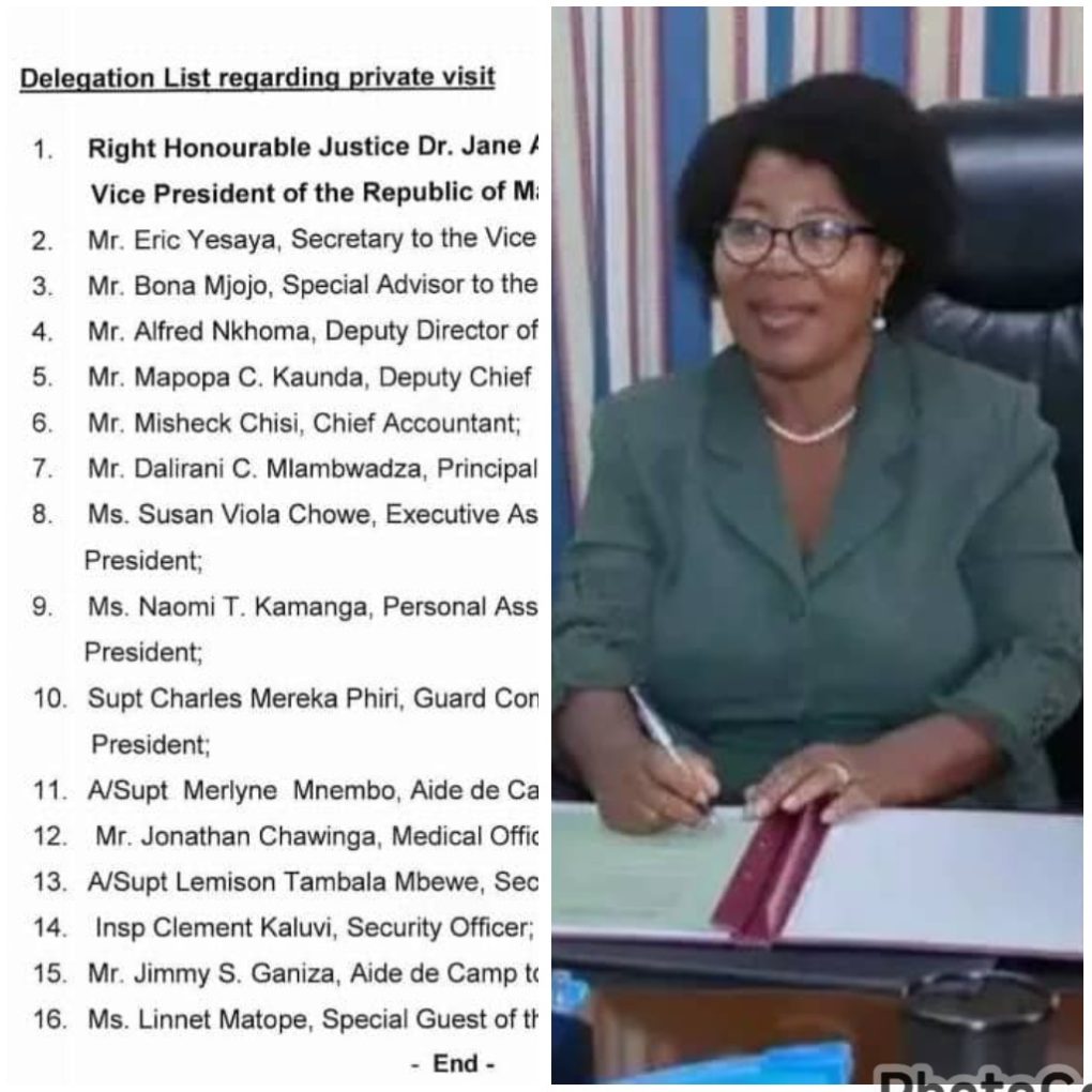 Veep Ansah defies Mutharika’s austerity measures: 15 members escorting her to UK, for what?