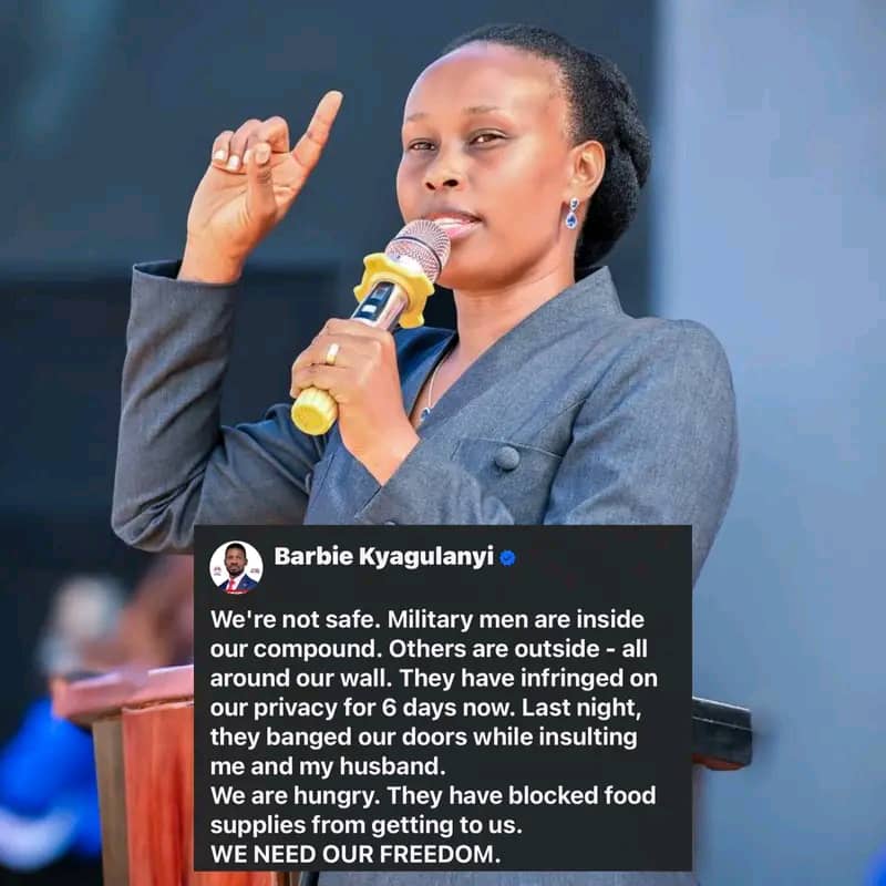 Desperate Bobi Wine’s Wife Barbie cries out for help as security forces besiege home