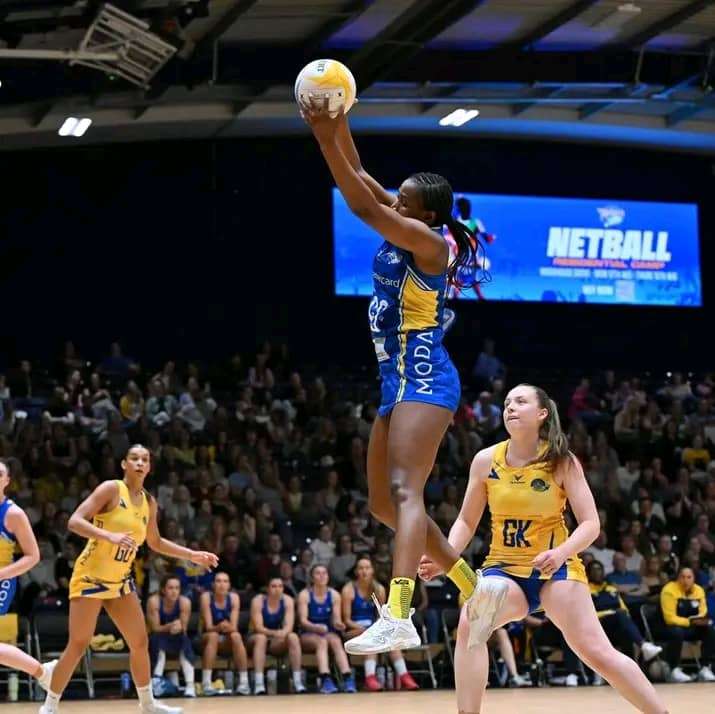 Joyce Mvula stepping off the court as netball player