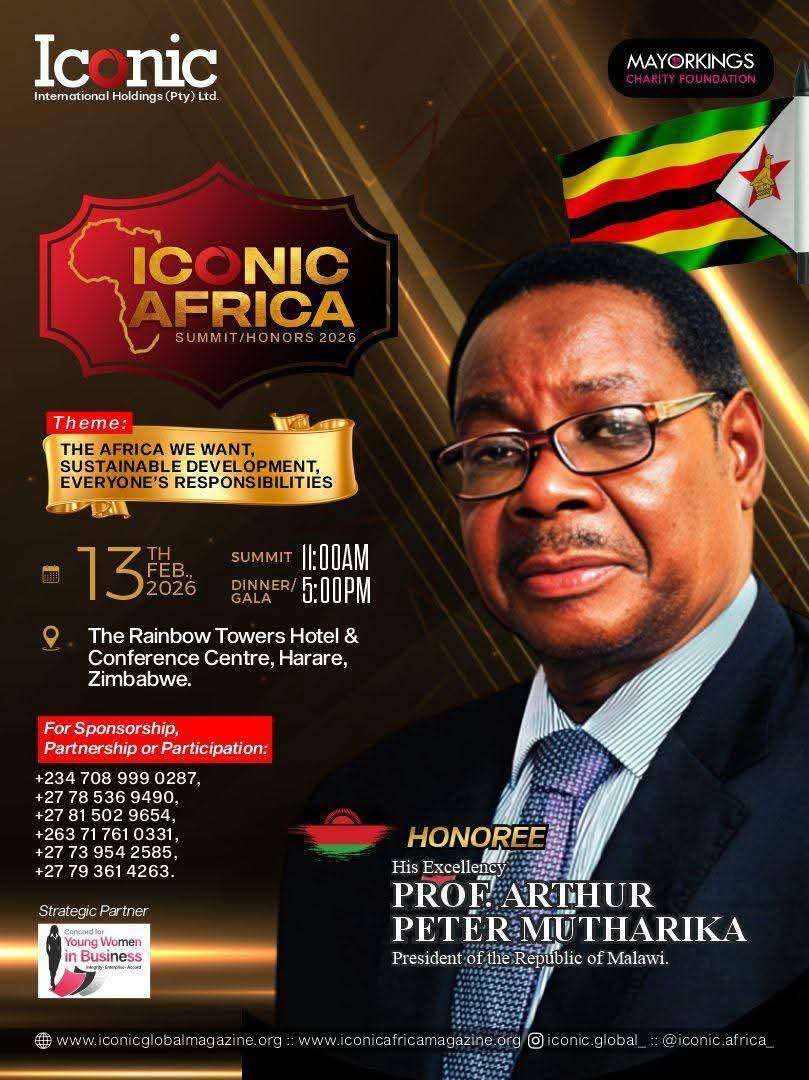 Malawi leader Mutharika nominated for prestigious Iconic Africa Honours 2026 awards
