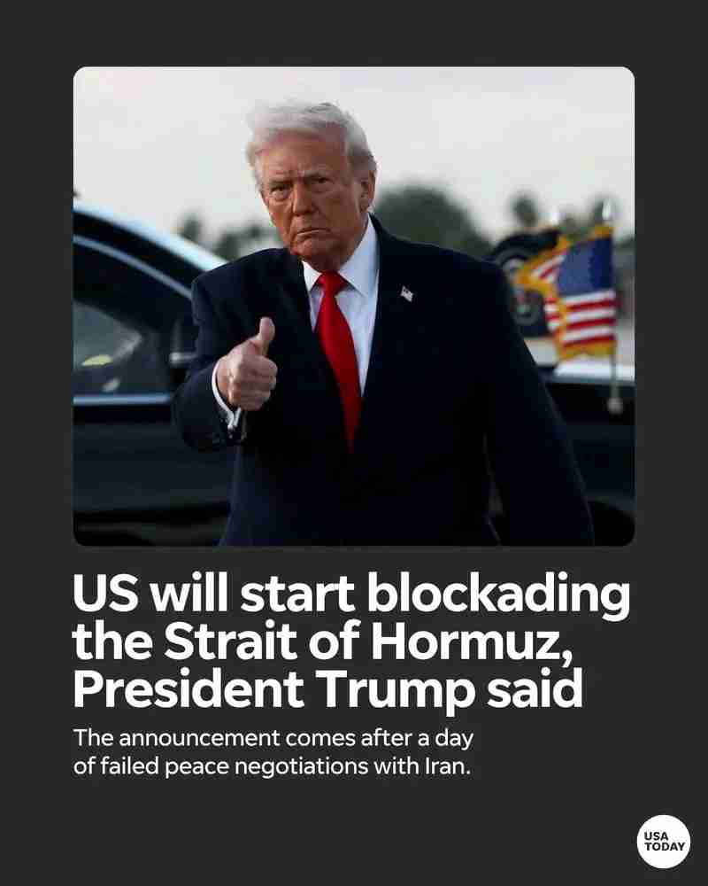 US to blockade Strait of Hormuz after failed Iran talks