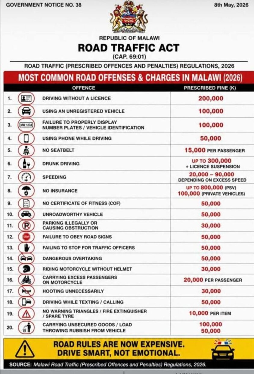 Hiked road fines will make traffic police rich, not Malawi’s treasury