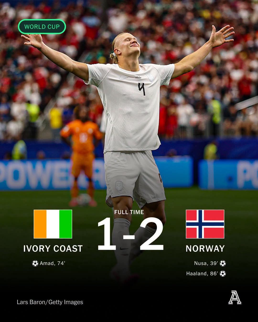 Norway stun Ivory Coast to reach 2026 World Cup Round of 16
