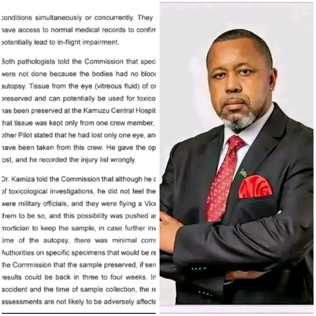 Chakwera Govt’s Chikangawa Crash Inquiry report reveals gaps in toxicology testing, record-keeping