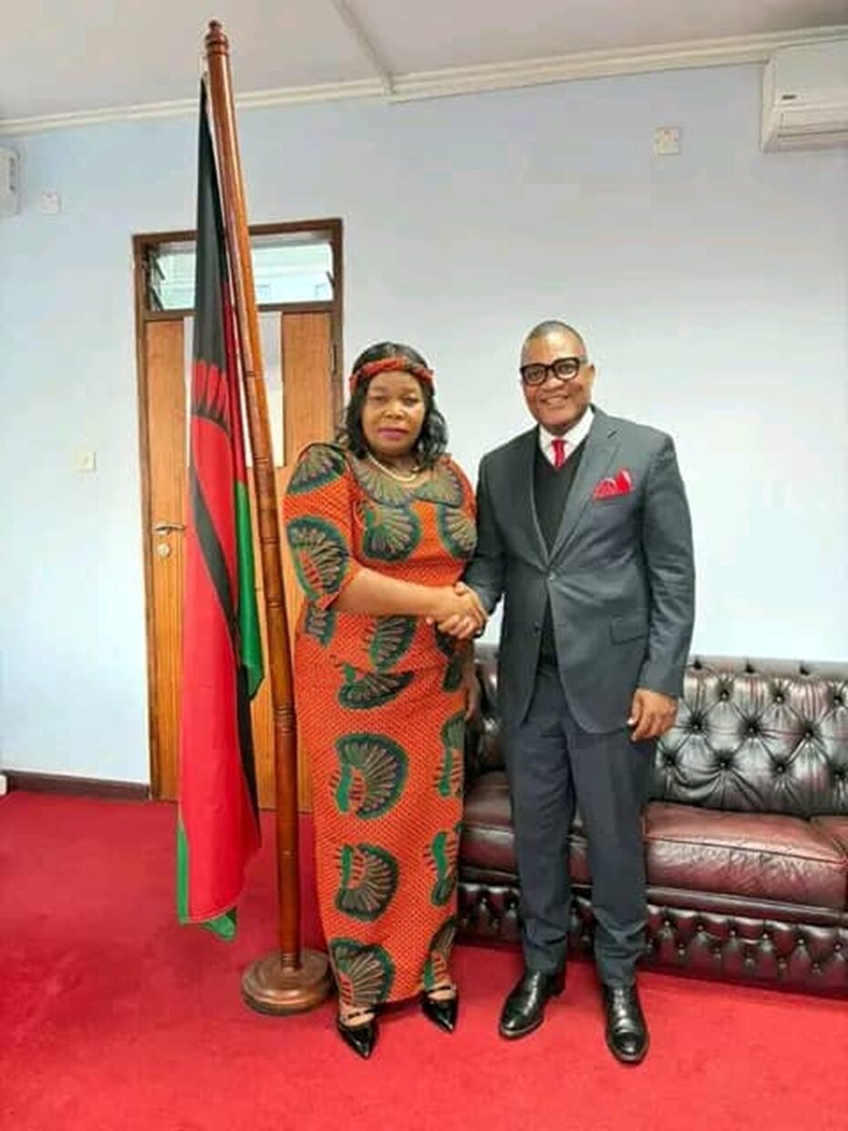 A final handshake: Minister Mary Navicha mourns MBC Director General Brian Banda