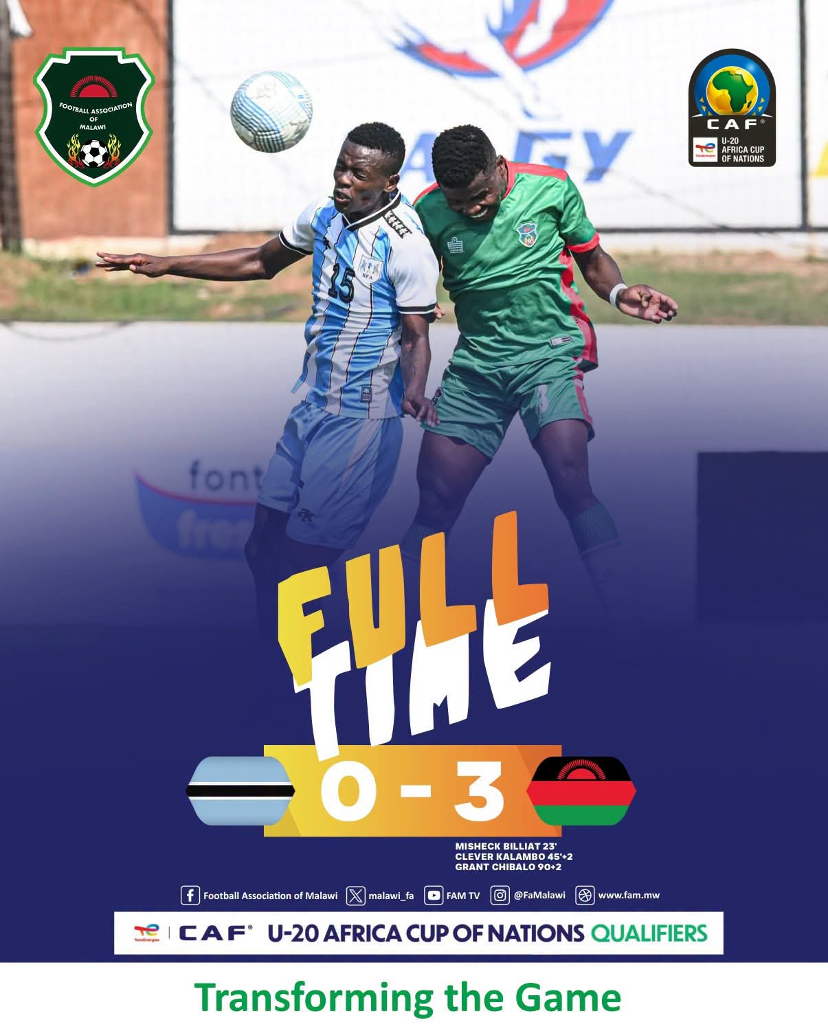 Malawi’s Junior Flames whip Botswana in AFCON opener