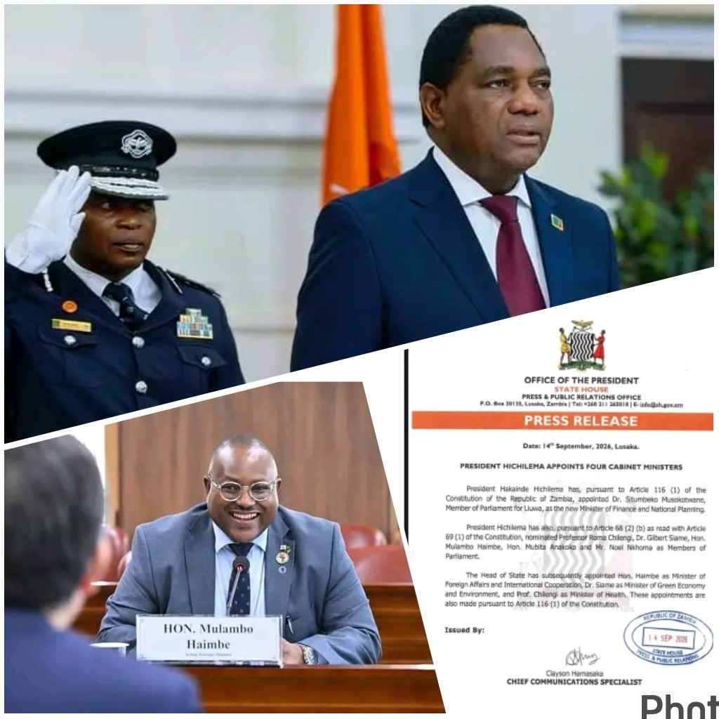 Hichilema names first four Ministers, warns new cabinet against corruption