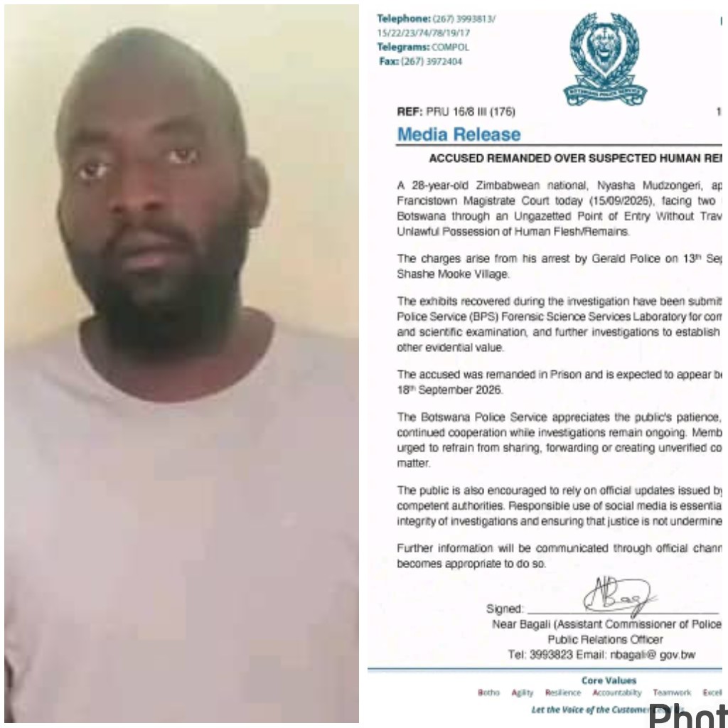 Zimbabwean Nyasha Mudzongeri detained in Botswana over human remains possession